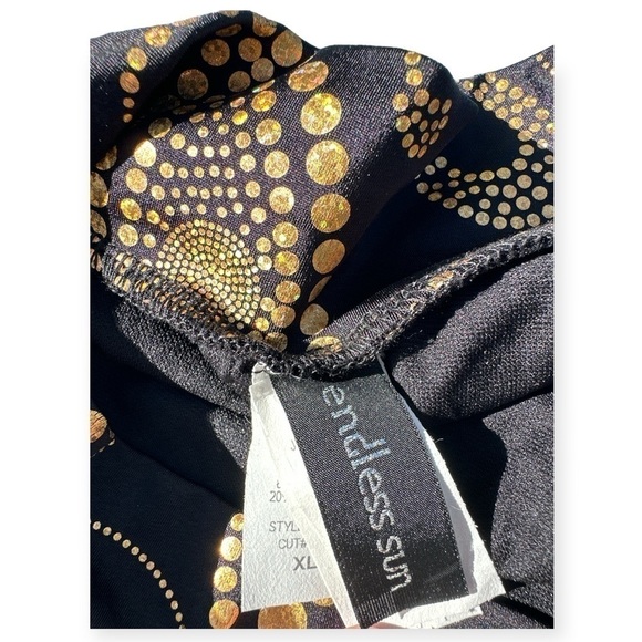 Vintage Endless Sun Bikini Black With Shimmering Gold Women’s Size XL DD Cup Top - Picture 6 of 8